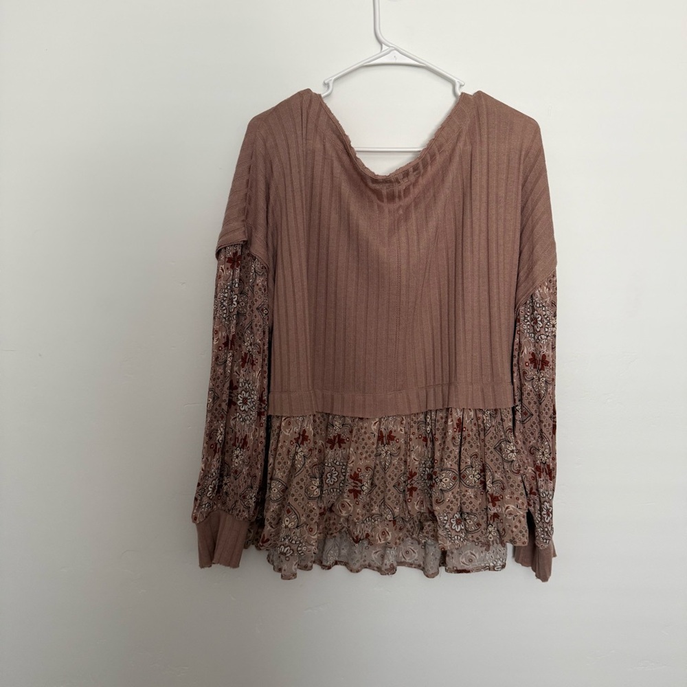 Gimmicks by BKE Brown Floral Blouse - Picture 4 of 4